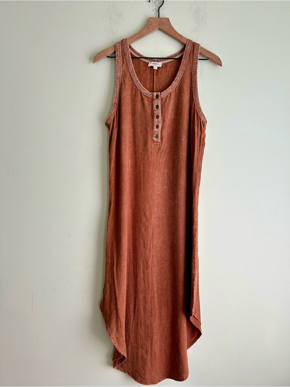 Umgee Linen Blend Tank Dress